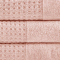 Cotton Waffle Jacquard Antimicrobial Bath Towel 6 pink-cotton