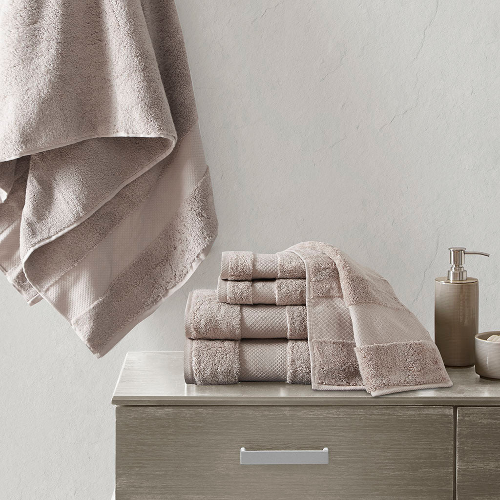 Cotton 6 Piece Bath Towel Set taupe-cotton