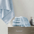 Cotton 6 Piece Bath Towel Set light blue-cotton