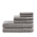 Cotton Waffle Jacquard Antimicrobial Bath Towel 6 charcoal-cotton