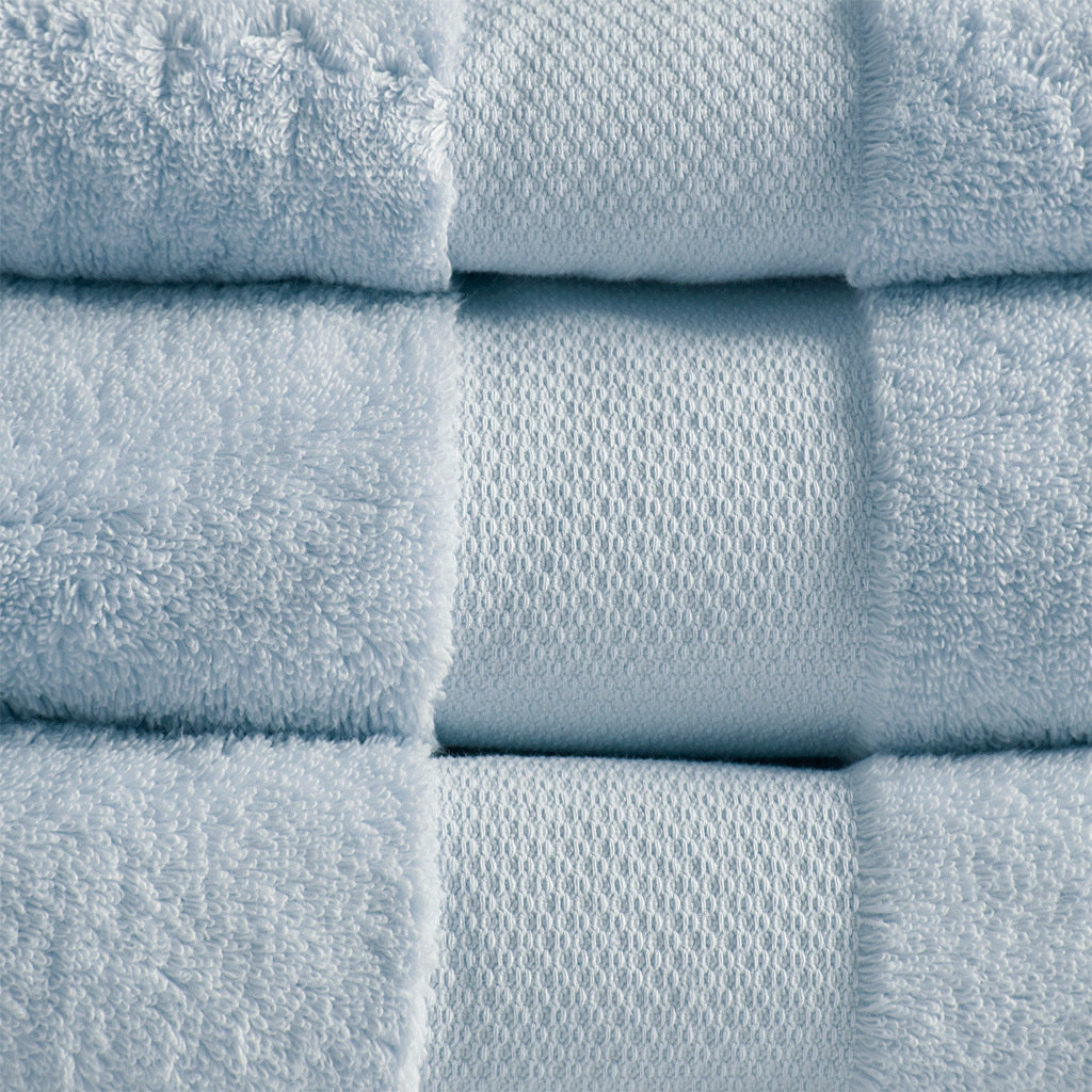 Cotton 6 Piece Bath Towel Set light blue-cotton