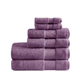 Cotton 6 Piece Bath Towel Set purple-cotton