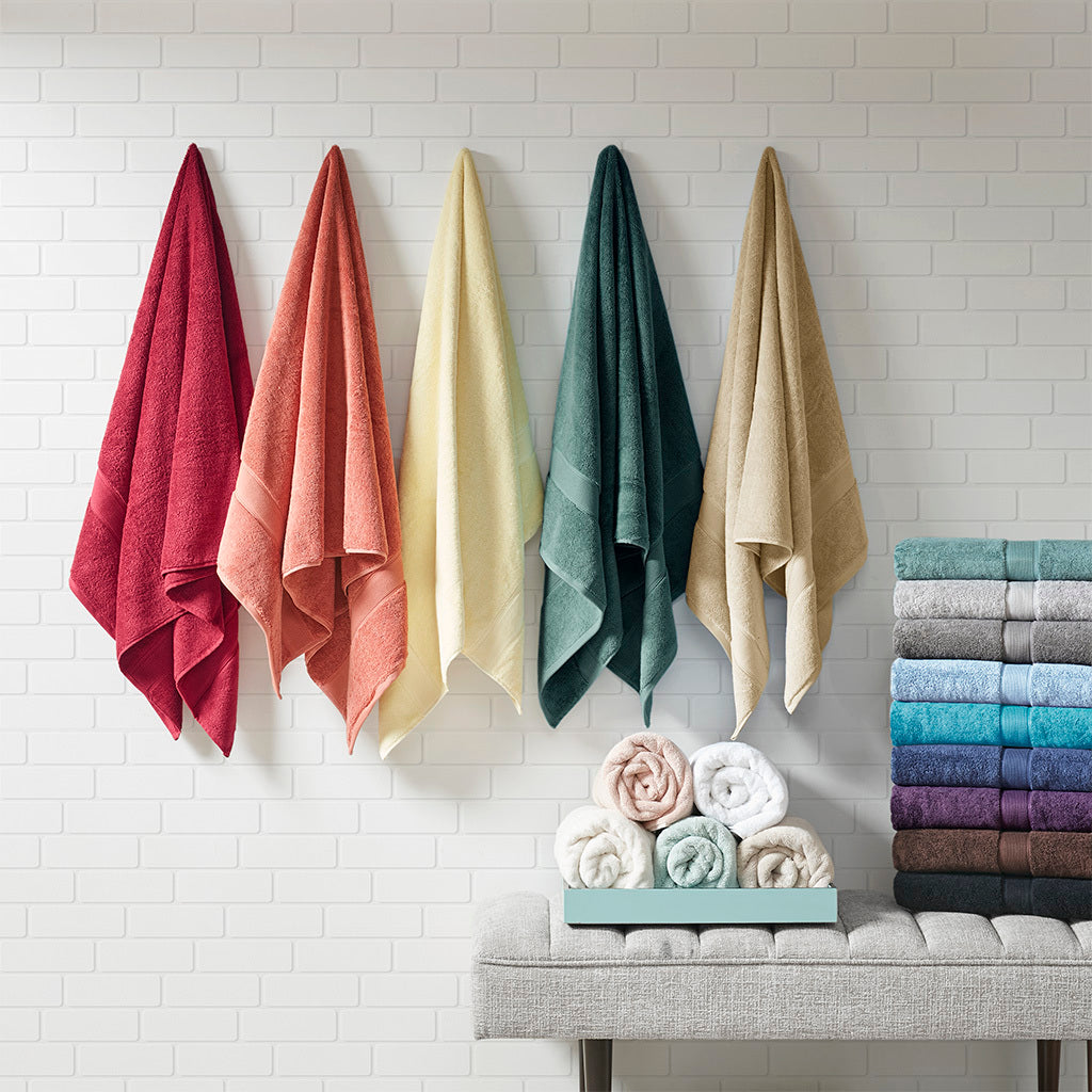 100% Cotton 8 Piece Antimicrobial Towel Set blush-cotton