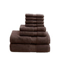 100% Cotton 8 Piece Antimicrobial Towel Set mocha-cotton