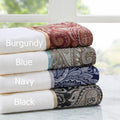 6 Piece Jacquard Towel Set navy-cotton