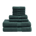 100% Cotton 8 Piece Antimicrobial Towel Set dark green-cotton