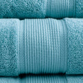 100% Cotton 8 Piece Antimicrobial Towel Set aqua-cotton