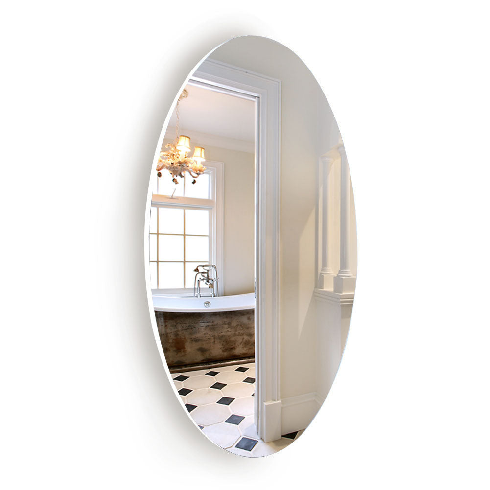 Frameless Beveled Wall Mounted Bathroom Mirror,