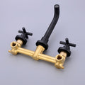 Bathroom Faucet Wall Mounted Bathroom Sink Faucet matte black-brass