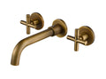 Bathroom Faucet Wall Mounted Bathroom Sink Faucet bronze-brass