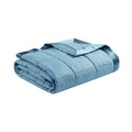 Oversized Down Alternative Blanket with Satin Trim slate blue-polyester