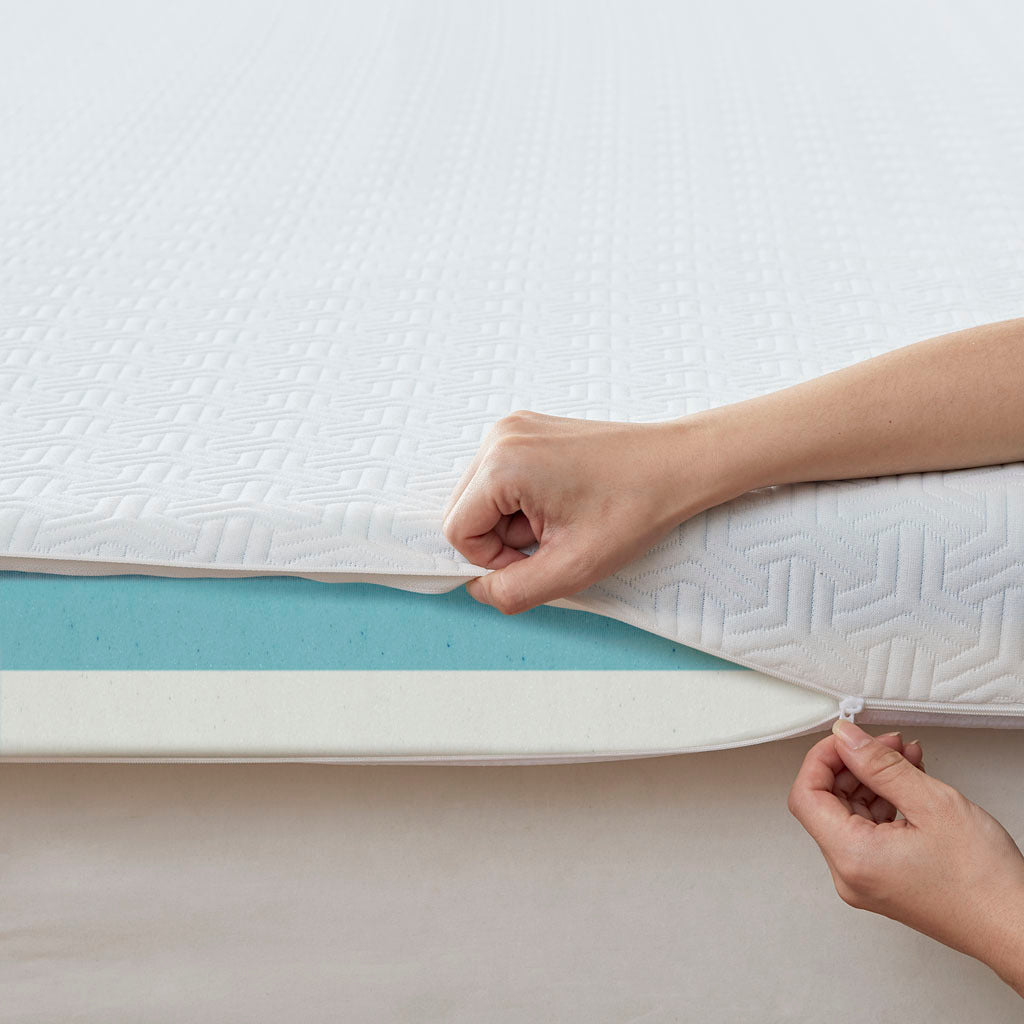 4" Memory Foam Mattress Topper white-polyester