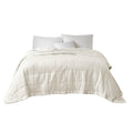 Oversized Down Alternative Blanket with Satin Trim ivory-polyester