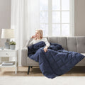 Wearable Multipurpose Throw indigo-microfiber