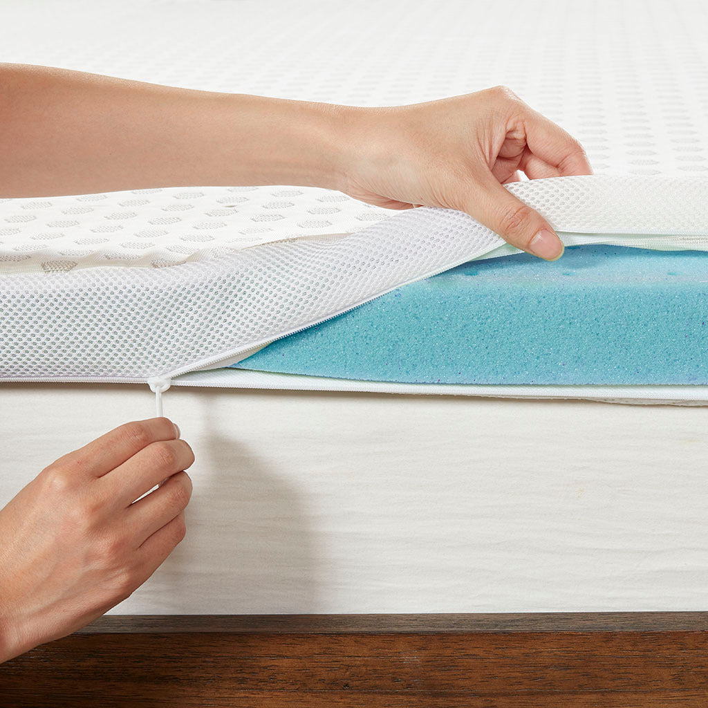 All Season Reversible Hypoallergenic Cooling Mattress white-polyester