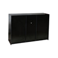 Kitchen Sideboard Cupboard with LED Light, White High black-mdf