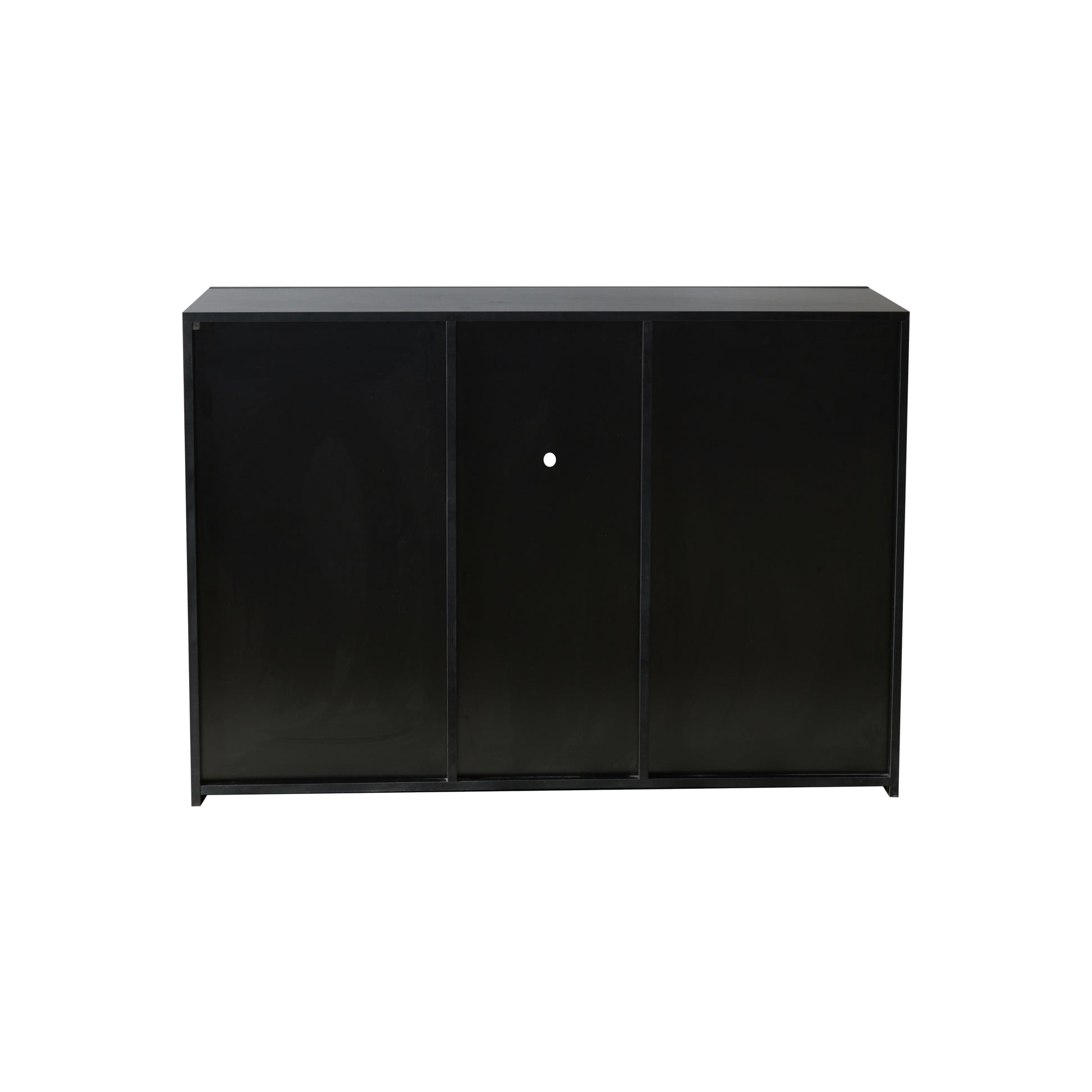 Kitchen Sideboard Cupboard with LED Light, White High black-mdf