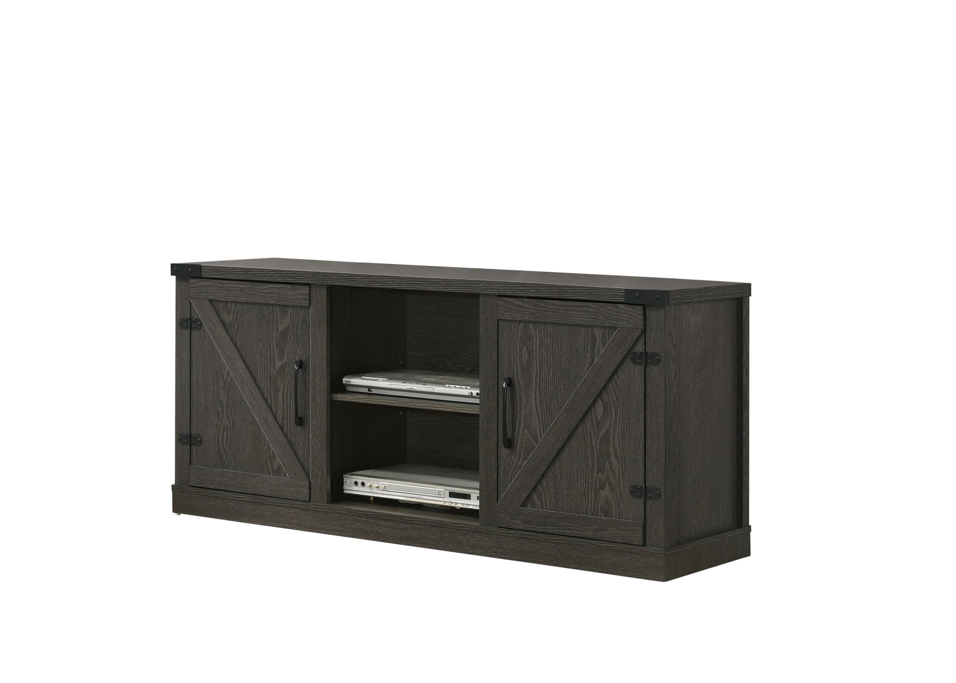 Salma Dark Gray 58" Wide Tv Stand with 2 Open