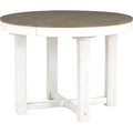 5 Piece Dining Table Set, Two Size Round To Oval brown+white-solid wood+mdf