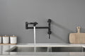 Pot Filler Faucet Wall Mount Pot Filler Faucet, Modern matte black-brass