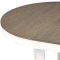 5 Piece Dining Table Set, Two Size Round To Oval brown+white-solid wood+mdf