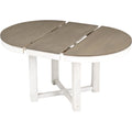 5 Piece Dining Table Set, Two Size Round To Oval brown+white-solid wood+mdf