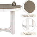 5 Piece Dining Table Set, Two Size Round To Oval brown+white-solid wood+mdf