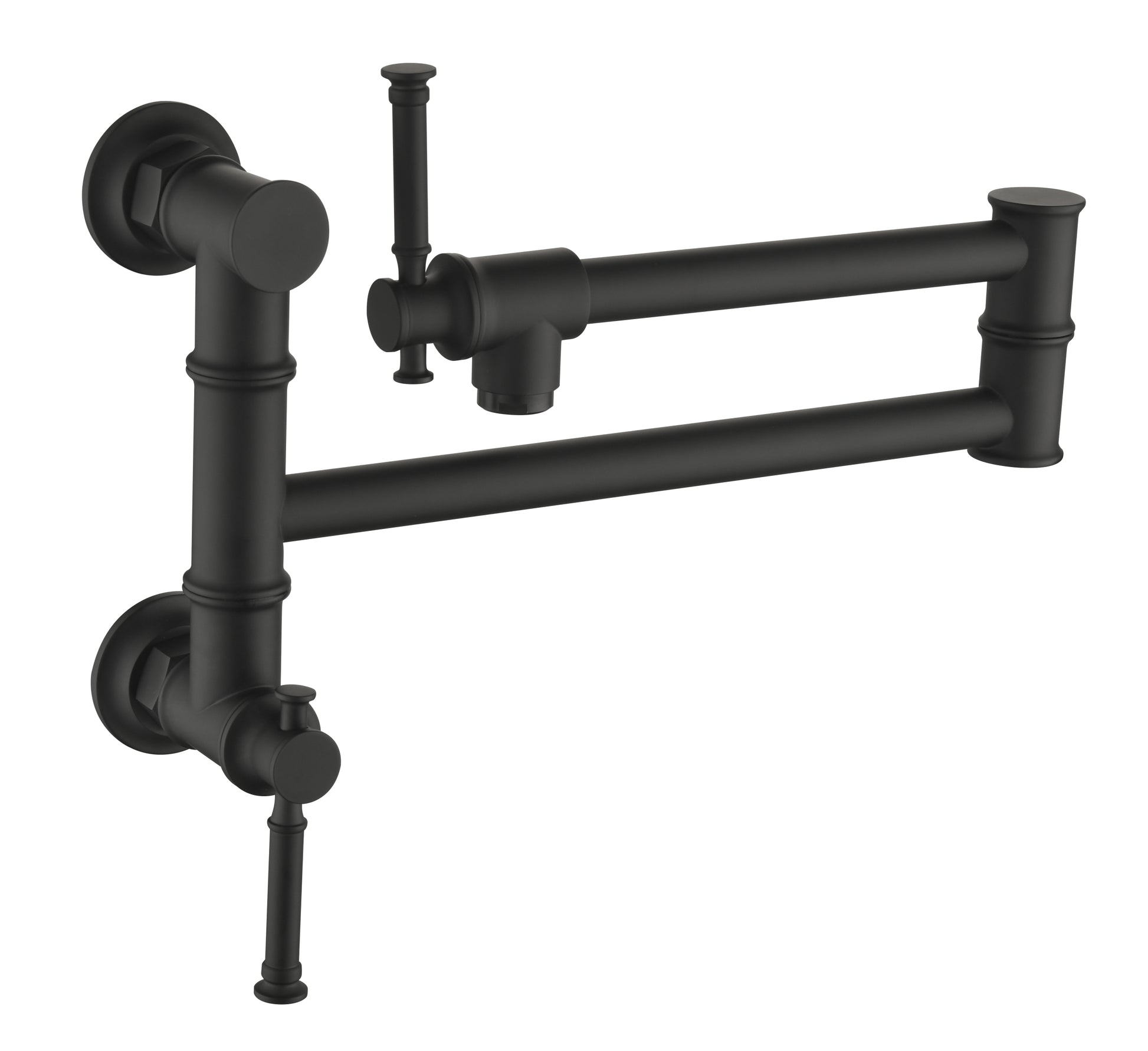 Pot Filler Faucet Wall Mount Pot Filler Faucet, Modern matte black-brass