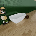 Luxury Solid Surface Freestanding Soaking Bathtub with matte white-polyresin