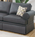 Charcoal Glossy Polyfiber 2pcs Sofa set Living Room charcoal grey-wood-primary living space-cushion