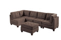 Contemporary Modular Sectional 6pc Set Living Room coffee-wood-primary living space-cushion