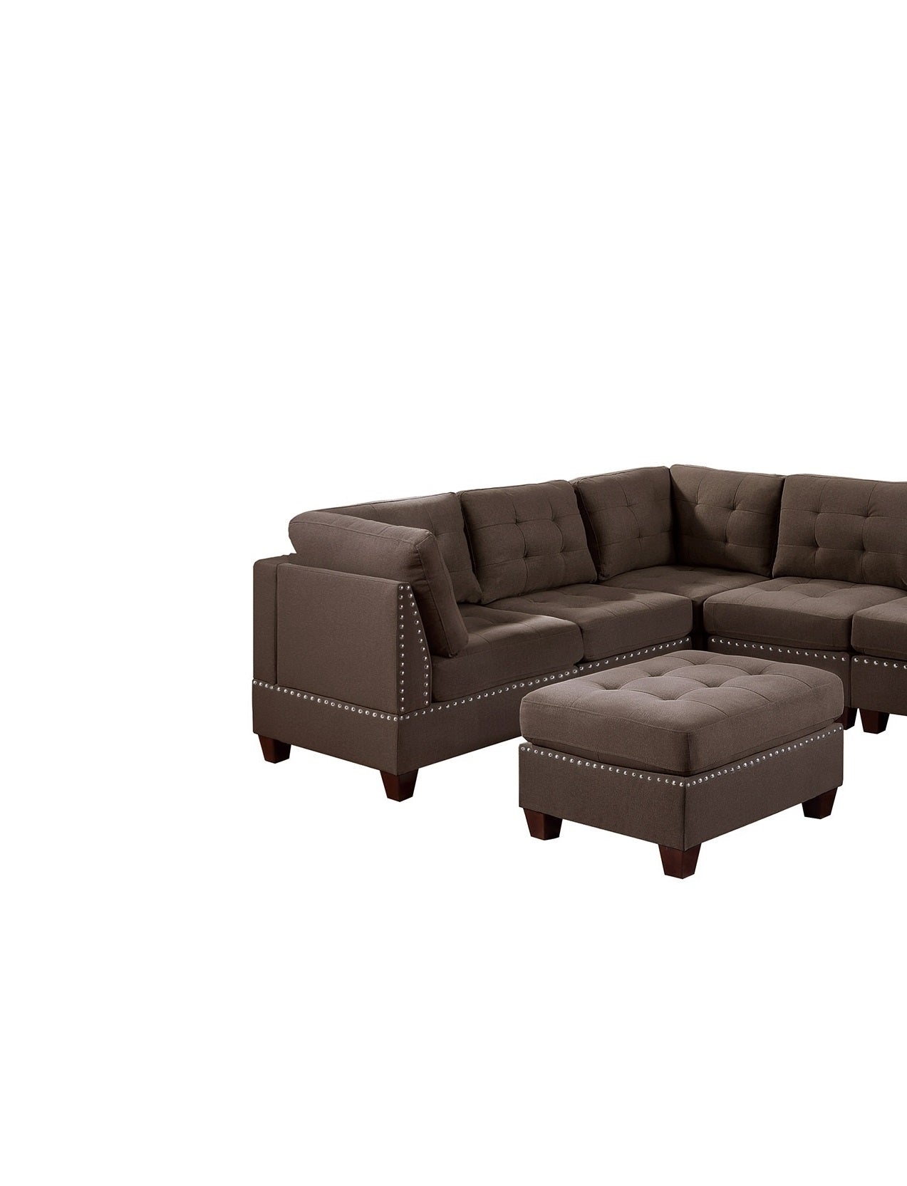 Contemporary Modular Sectional 8pc Set Living Room coffee-wood-primary living space-cushion