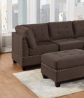 Contemporary Modular Sectional 7pc Set Living Room coffee-wood-primary living space-cushion