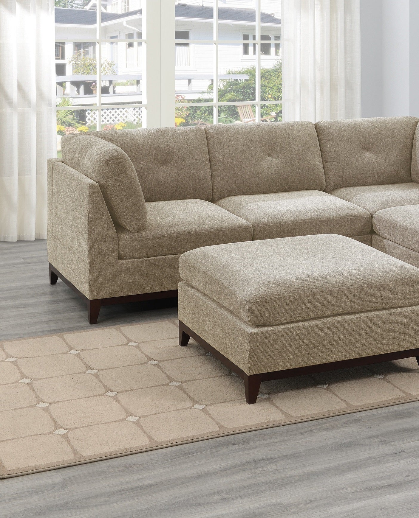 Modular Living Room Furniture Ottoman Camel Chenille camel-chenille-primary living