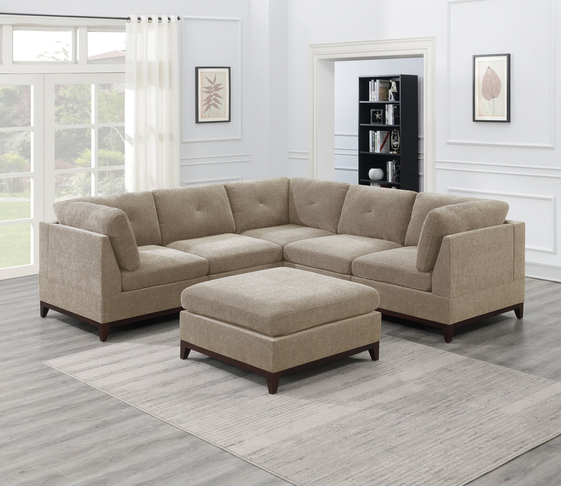 Modular Living Room Furniture Ottoman Camel Chenille camel-chenille-primary living