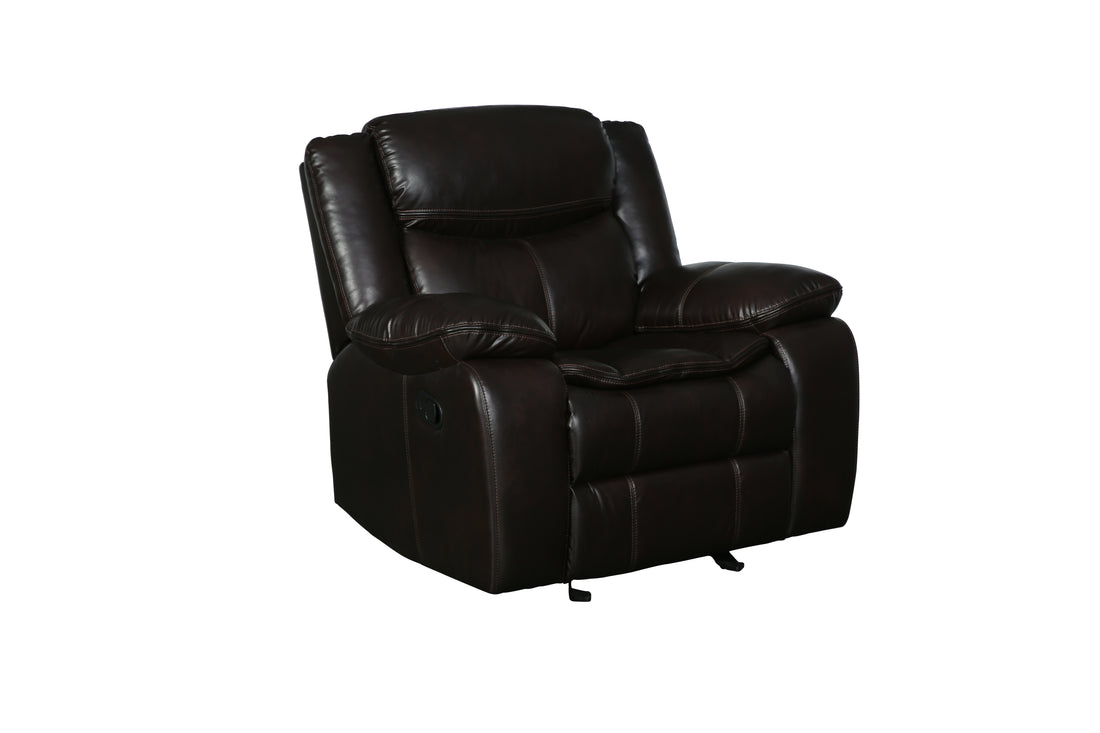 Transitional Leather Air Reclining Chair brown-foam-leather