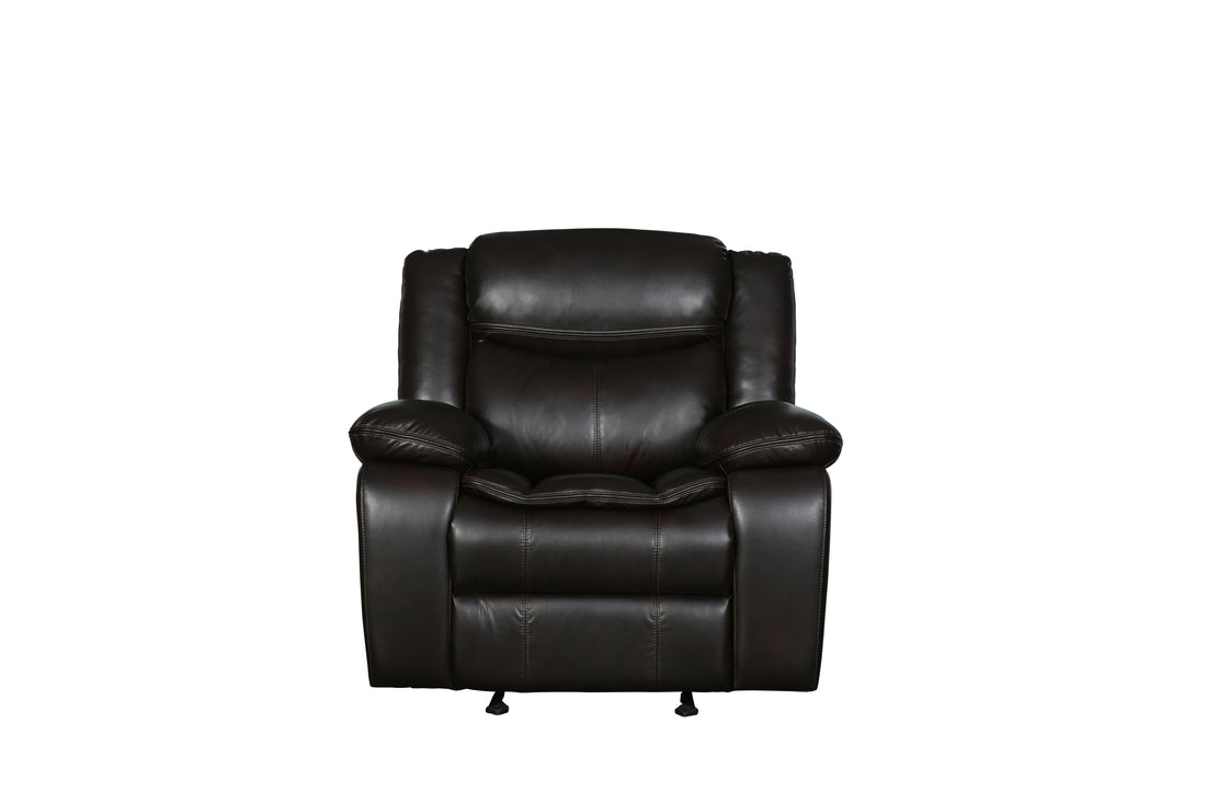 Transitional Leather Air Reclining Chair brown-foam-leather