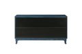 Handcrafted Premium Grain Panels,Rattan Sideboard antique navy blue-mdf