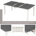 Retro Style 7 Piece Dining Table Set with white+gray-solid wood