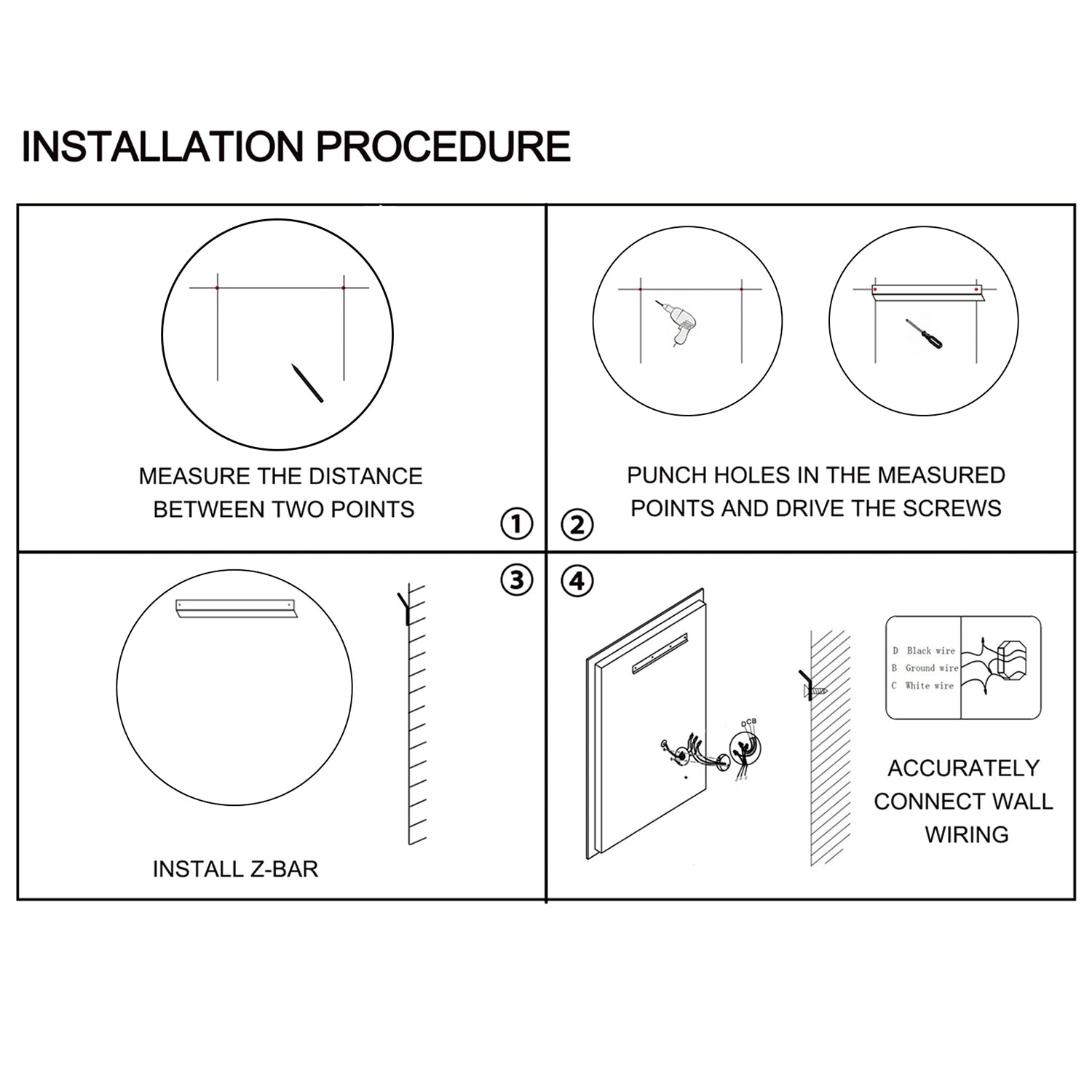 24 Inch Led Round Bathroom Mirror - Transparent