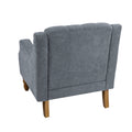 Grey Accent Chair, Living Room Chair, Footrest Chair grey-linen