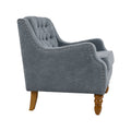 Grey Accent Chair, Living Room Chair, Footrest Chair grey-linen