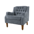 Grey Accent Chair, Living Room Chair, Footrest Chair grey-linen