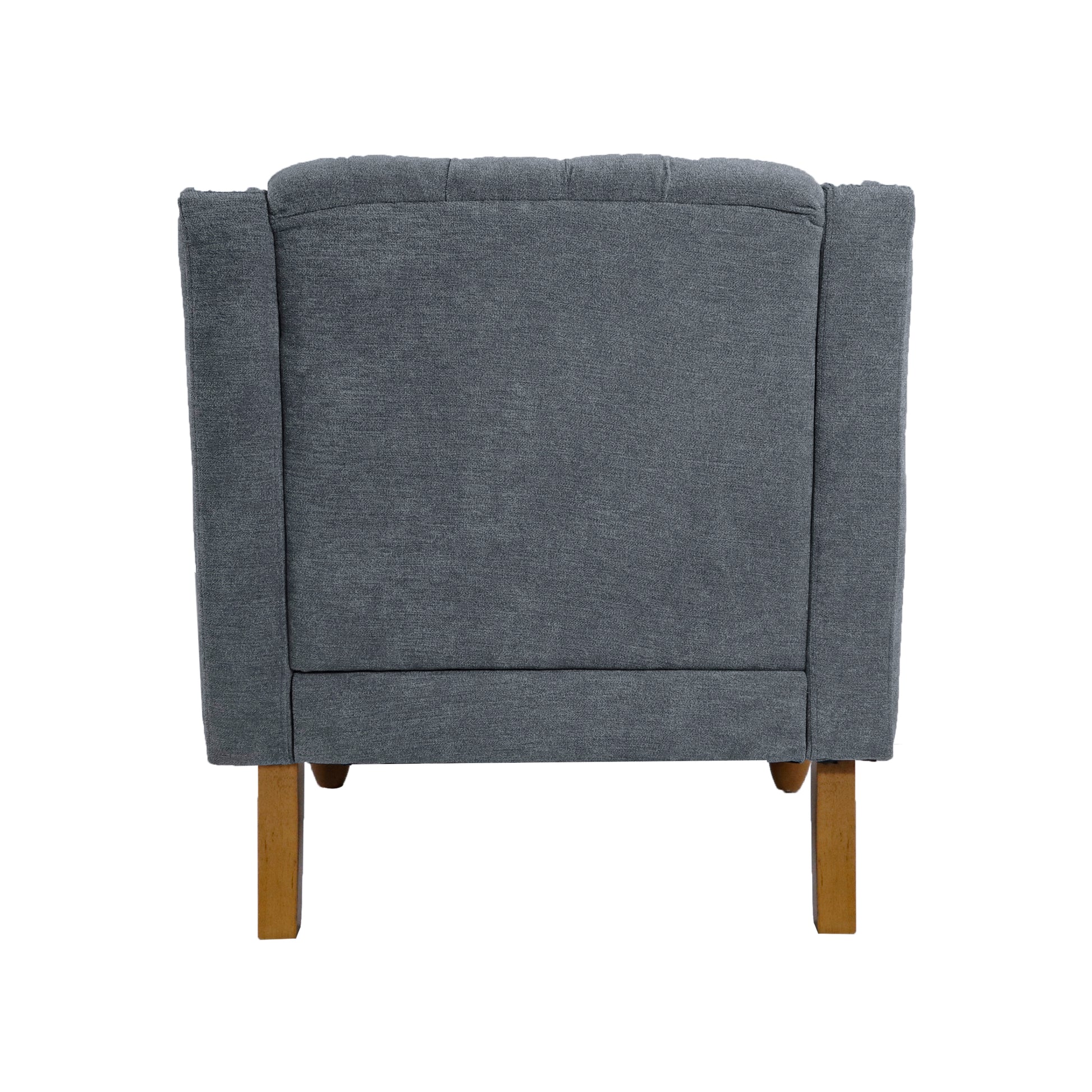 Grey Accent Chair, Living Room Chair, Footrest Chair grey-linen