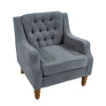 Grey Accent Chair, Living Room Chair, Footrest Chair grey-linen