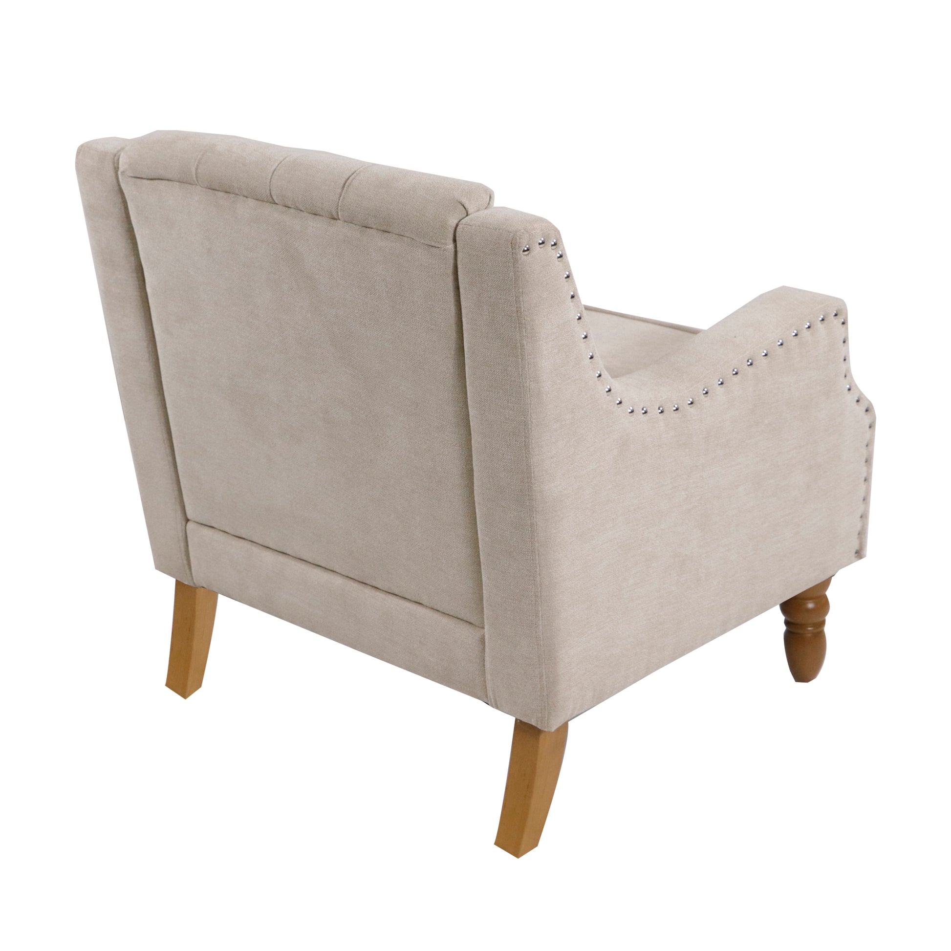 Beige Accent Chair, Living Room Chair, Footrest Chair beige-linen