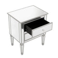 Elegant Mirrored Side Table With 2 Drawers,