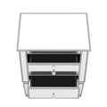 Elegant Mirrored Side Table With 2 Drawers,