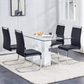 Large modern minimalist rectangular glass dining white-mdf+glass