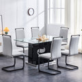 Large Modern Minimalist Rectangular Glass Dining Table black-mdf+glass